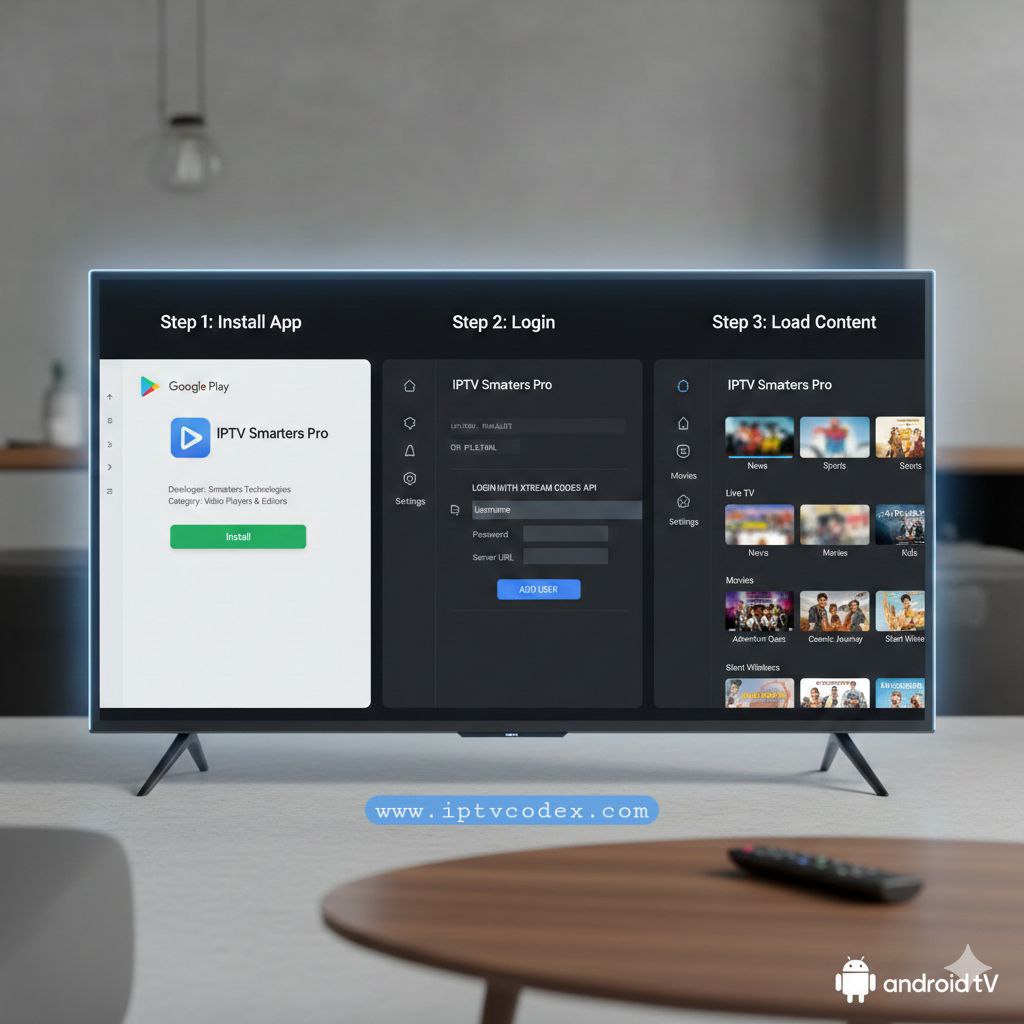 Android TV IPTV setup using IPTV Smarters Pro with Xtream Codes login